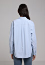 thumb-Afișați detalii pentru Camasa Cu Maneca Lunga De Dama Albastru Boyfriend Fit  Cl1078107