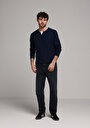 thumb-Afișați detalii pentru Pulover De Barbati Albastru Marin Regular Fit  Cl1080087