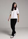 thumb-Afișați detalii pentru Tricou Cu Maneca Scurta De Dama Alb Boyfriend Fit  Cl1080058