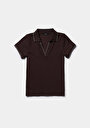 thumb-Afișați detalii pentru Tricou Polo Cu Maneca Scurta De Dama Maro Slim Fit  Cl1079330