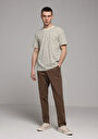 thumb-Afișați detalii pentru Tricou Cu Maneca Scurta De Barbati Bej Regular Fit  Cl1075248