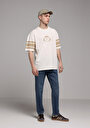 thumb-Afișați detalii pentru Tricou Cu Maneca Scurta De Barbati Ecru Oversize Fit  Cl1078660