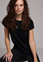 thumb-Afișați detalii pentru Tricou Cu Maneca Scurta De Dama Negru Regular Fit  Cl1079352