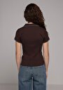 thumb-Afișați detalii pentru Tricou Polo Cu Maneca Scurta De Dama Maro Slim Fit  Cl1079330