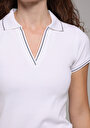 thumb-Afișați detalii pentru Tricou Polo Cu Maneca Scurta De Dama Alb Slim Fit  Cl1079330