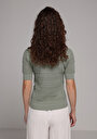 thumb-Afișați detalii pentru Pulover Cu Mâneci Scurte De Dama Verde Slim Fit  Cl1078266