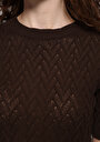 thumb-Afișați detalii pentru Pulover Cu Mâneci Scurte De Dama Maro Slim Fit  Cl1078748