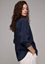 thumb-Afișați detalii pentru Camasa Cu Maneca Lunga De Dama Albastru Marin Boyfriend  Cl1079376