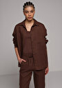 thumb-Afișați detalii pentru Camasa Cu Maneca Lunga De Dama Maro Boyfriend Fit  Cl1078739