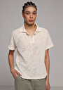 thumb-Afișați detalii pentru Tricou Polo Cu Maneca Scurta De Dama Ecru Regular Fit  Cl1078845