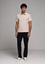 thumb-Afișați detalii pentru Tricou Polo Cu Maneca Scurta De Barbati Bej Regular Fit  Cl1077763