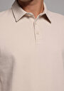 thumb-Afișați detalii pentru Tricou Polo Cu Maneca Scurta De Barbati Bej Regular Fit  Cl1077763