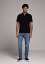 thumb-Afișați detalii pentru Tricou Polo Cu Maneca Scurta De Barbati Negru Regular Fit  Cl1080020