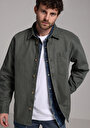 thumb-Afișați detalii pentru Jachetă De Barbati Kaki Oversize Fit  Cl1077616