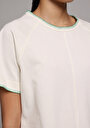 thumb-Afișați detalii pentru Tricou Cu Maneca Scurta De Dama Ecru Regular Fit  Cl1078305