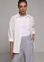 thumb-Afișați detalii pentru Camasa Cu Maneca Lunga De Dama Alb Boyfriend Fit  Cl1078739