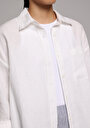 thumb-Afișați detalii pentru Camasa Cu Maneca Lunga De Dama Alb Boyfriend Fit  Cl1078739