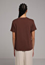 thumb-Afișați detalii pentru Tricou Cu Maneca Scurta De Dama Maro Regular Fit  Cl1078623