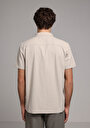 thumb-Afișați detalii pentru Camasa Cu Maneca Scurta De Barbati Bej Regular Fit  Cl1078375