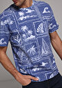 thumb-Afișați detalii pentru Tricou Cu Maneca Scurta De Barbati Albastru Comfort Fit  Cl1079908