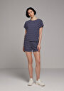 thumb-Afișați detalii pentru Tricou Cu Maneca Scurta De Dama Albastru Marin Regular Fit  Cl1078835