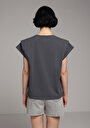 thumb-Afișați detalii pentru Tricou Cu Maneca Scurta De Dama Antracit Regular Fit  Cl1079003
