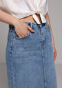 thumb-Afișați detalii pentru Fusta De Dama Denim Slim Fit  Cl1081418
